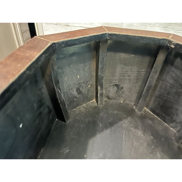 Studded Octagon Faux Leather Storage Box With Lid - Vintage-Inspired Decorative - Picture 15 of 16